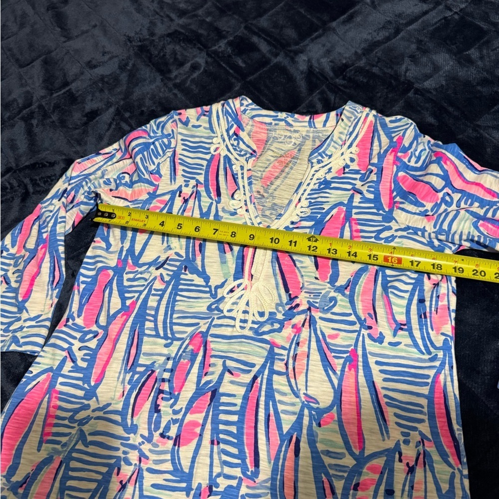 Lilly Pulitzer Blue and Pink Cotton Top - Picture 8 of 11